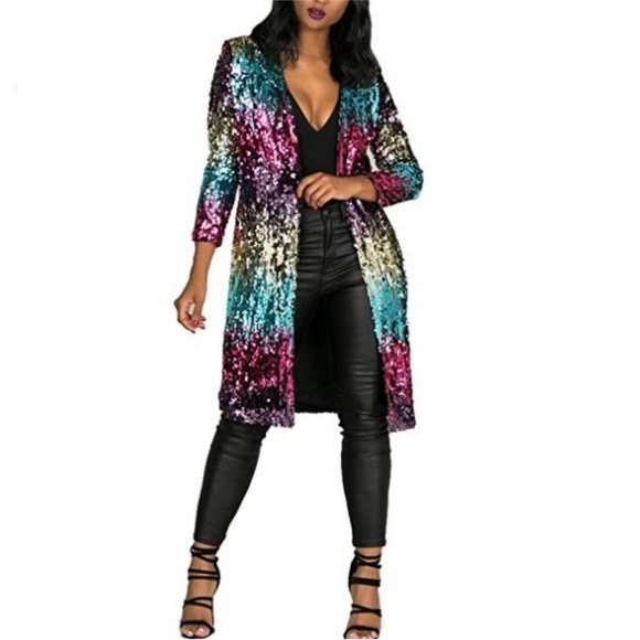 rainbow sequin cardigan